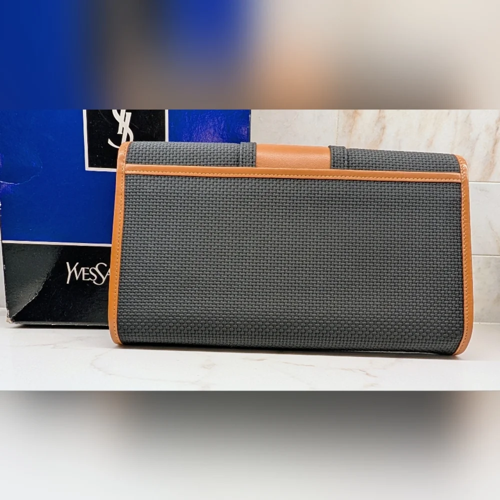 Yves Saint Laurent Black and Tan Clutch - Picture 3 of 9